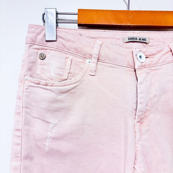 GARCIA Pink Distressed Cropped Skinny Jeans | Low Rise Denim | Size 28 x 28 * - Picture 8 of 13